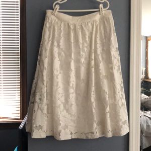 White lace skirt, mid calf length
